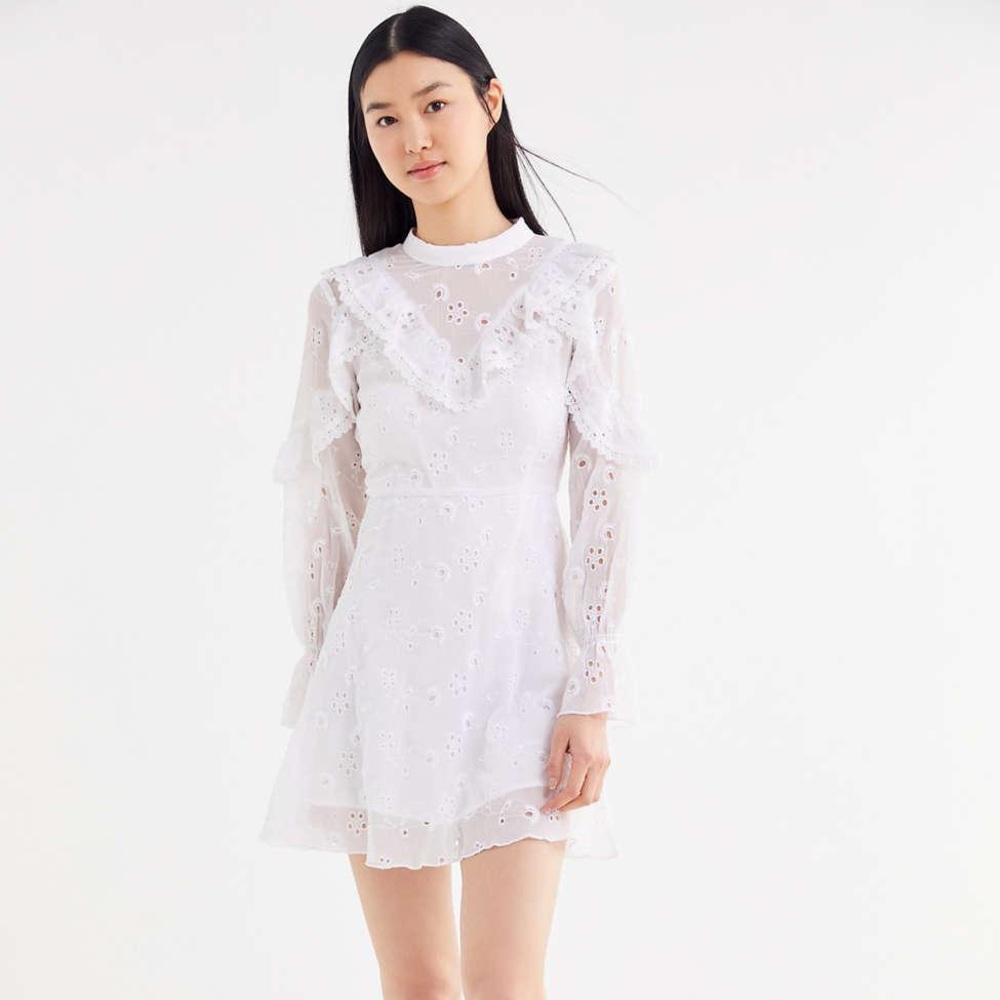 Urban Outfitters Mockneck Eyelet mini Dress